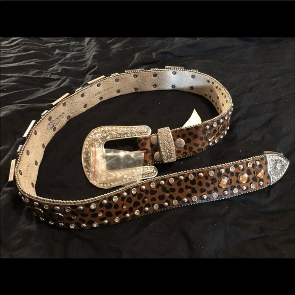 3D belt Co cheetah bling printed leather belt - Picture 5 of 5